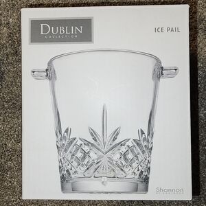 Godinger "Dublin" Clear Crystal Ice Bucket NEW!